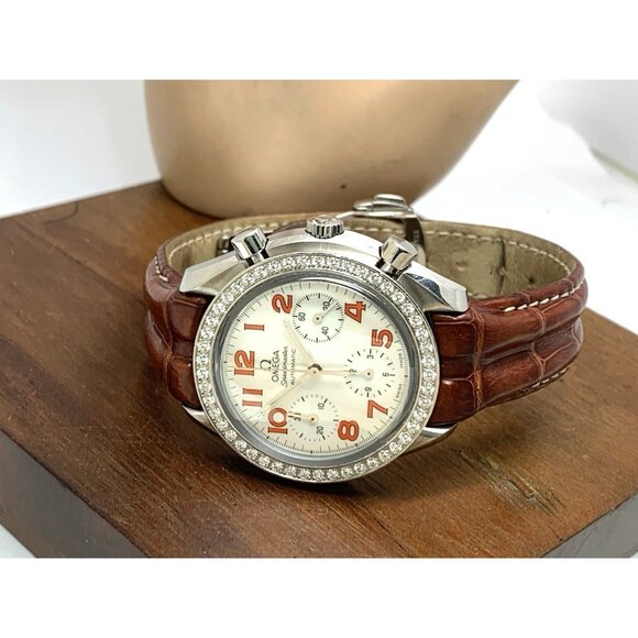 Omega Speedmaster Women's Watch Swiss Automatic 38357838 Diamond Mother Of Pearl - Picture 11 of 16